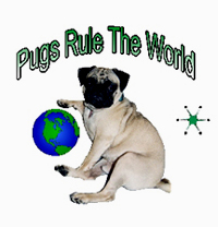 PugSpeak Pug and Pet Stickers have a glossy finish and measure 2.00" (5.08 cm) with PugSpeak's own Pugs Rule the World. Be sure to email photo(s) and design instructions. Set of 3 sheets (60 stickers).
