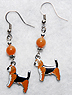 Beagle Earrings 2 - Beagle Earrings 2 features natural gemstone beads are paired with adorable enamel Beagle charms. The Beagle earrings are light and the colors will work with nearly any ensemble.