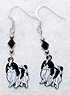 Japanese Chin Earrings 1 - Jet black Aurora Borealis Swarovski crystals reflect the light and compliment our black and white Japanese Chin charms.